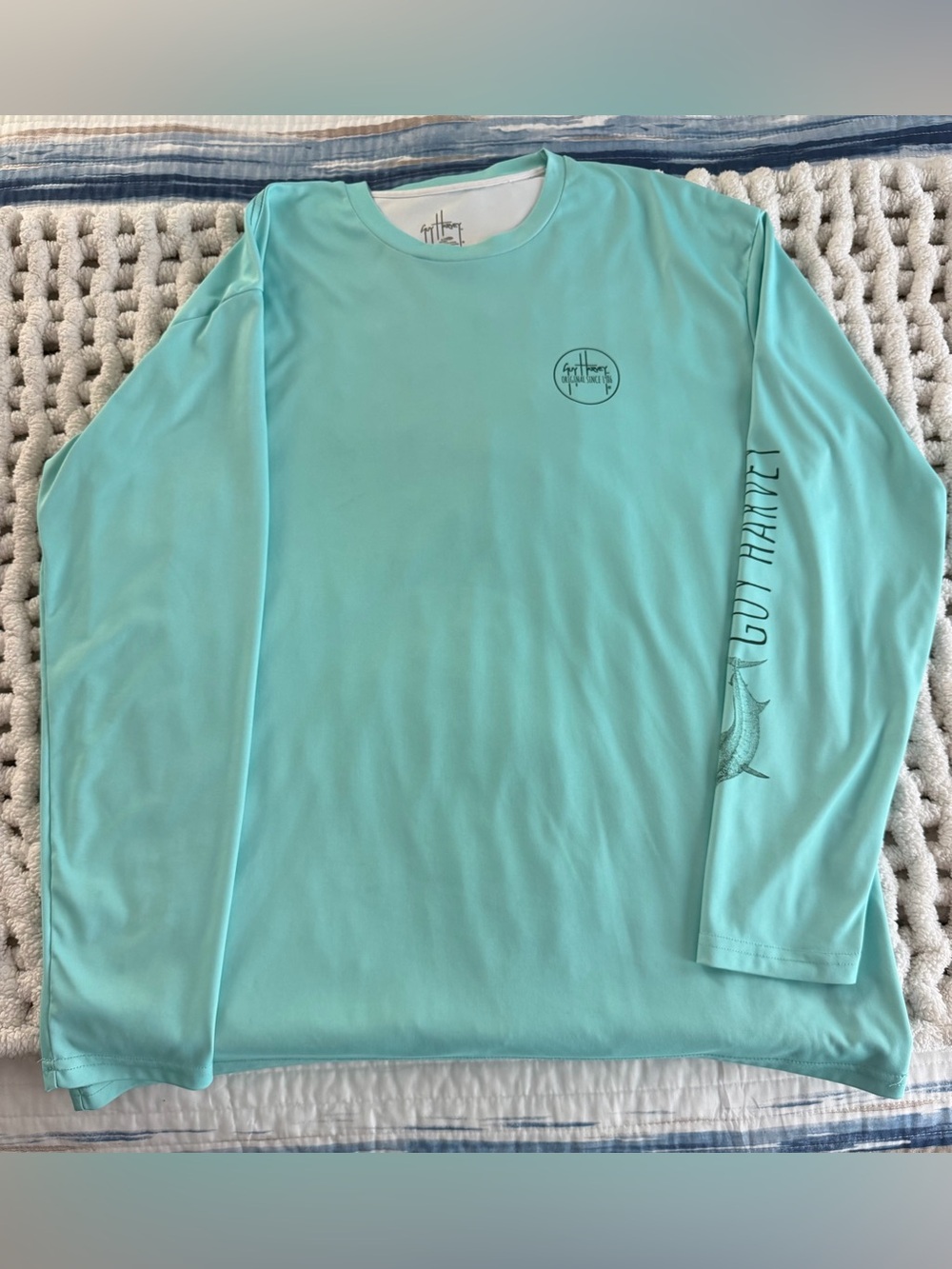 Guy Harvey Long Sleeve Performance Shirt - Sea Foam Green